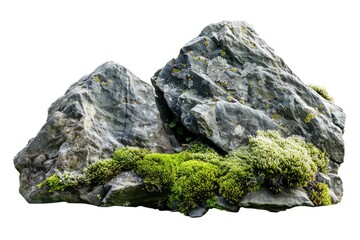 Aufkleber - A natural rock formation covered in lush green moss