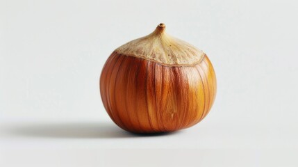 Poster - A close-up view of an onion on a white surface, ideal for use in food, cooking or recipe images