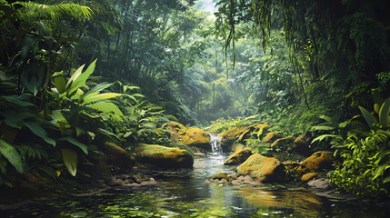 Wall Mural - waterfall in the forest