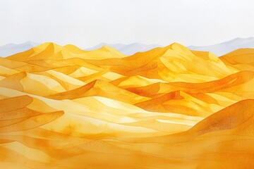 Poster - A serene desert scene with majestic mountains in the distance, ideal for travel or outdoor-themed projects