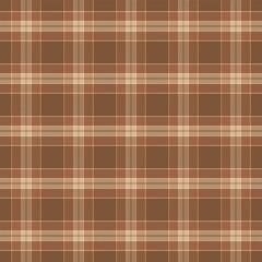 Wall Mural - Plaid with twill weave repeat pattern.Gingham seamless pattern in brown.Checkered tartan Geometric graphic vector illustration background design for fabric and print.