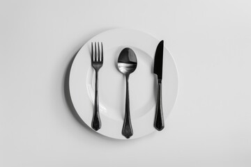 Poster - A plate with utensils ready for meal service