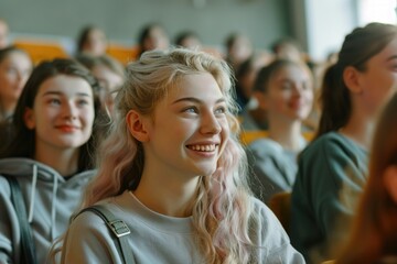 Poster - Group of female friends sitting side by side