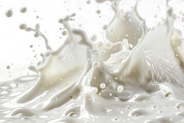 Poster - A simple image of milk splattered on a white surface