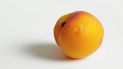 Poster - A single peach sits on a white surface, ready to be consumed or displayed