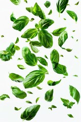 Canvas Print - A bunch of green leaves blowing in the wind