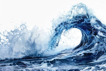 Poster - A large wave crashes into the ocean, creating a powerful and dynamic scene