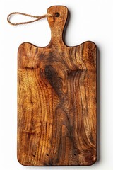 Poster - A wooden cutting board placed on a clean white surface, ready for use