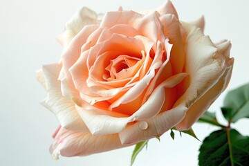 Poster - A pink rose surrounded by green leaves in a decorative vase