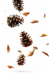 Poster - A bunch of pine cones flying through the air