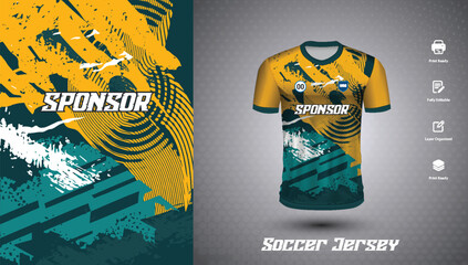 Canvas Print - Soccer jersey design for sublimation or sports tshirt design for cricket
