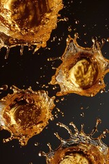 Poster - A close-up shot of multiple water drops forming a small cluster