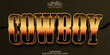 © LetsSmile - Cowboy editable text effect, customizable western and hat 3d font style