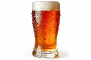 Poster - A glass filled with beer and small water droplets