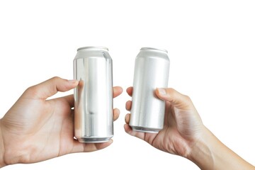 Poster - A pair of hands grasping a can of soda, perfect for food and beverage related concepts