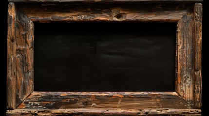 Aufkleber - A wooden frame with a black background, suitable for displaying artwork or photographs