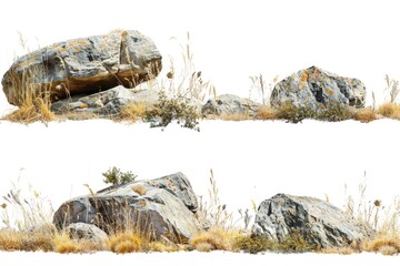 Aufkleber - A pair of rocks situated on a lush green grassy area
