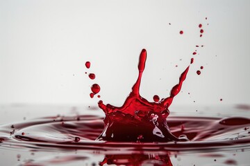 Aufkleber - A splash of red liquid flowing into a body of water, potentially creating a dye or chemical reaction