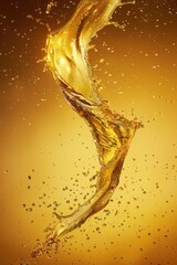 Poster - A close-up shot of a splash of liquid on a bright yellow background, great for illustrating abstract concepts or adding visual interest to designs