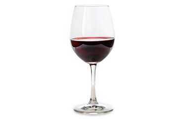 Poster - A glass of red wine sits on a clean and minimalist white background, perfect for use in food and beverage branding or editorial content
