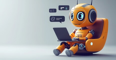 Fototapete - Ai Chatbots working and chatting in computer