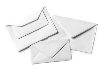 Poster - A stack of white envelopes stacked one on top of another, perfect for office or business use