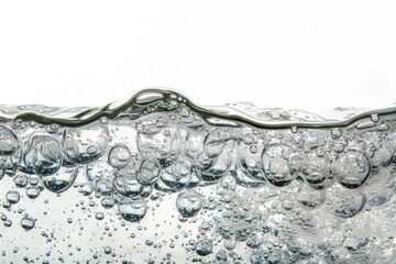 Poster - A close-up shot of a glass of water with visible bubbles, great for use in science, education or lifestyle settings