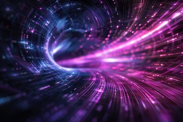 Poster - Cosmic landscape with deep purple and black hues, illuminated by subtle light streaks