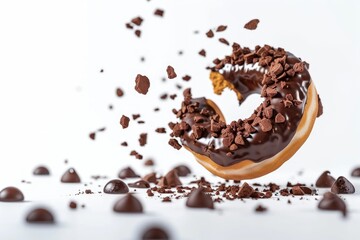 Poster - A donut with rich chocolate sprinkles on top