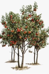 Poster - A group of trees bearing juicy red apples