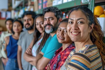 Poster - A group of people standing next to each other in a casual setting