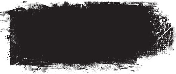 Leinwandbilder - Grunge textured banner with rough edges. Vector roller paint. Overlay distress shape . Simply place texture over any object to create grungy effect . Abstract,splattered ,poster for your design. 