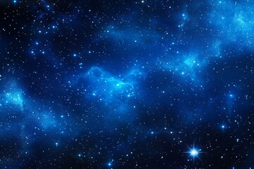 Wall Mural - cosmic blue: a starry night sky is a captivating image of a dark blue sky with scattered stars and n