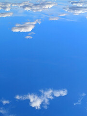 Blue Fluffy Clouds White in the Sky Autumn Day Skyscape