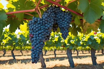 Wall Mural - Enchanting Tuscany Vineyard Landscape with Ripening Grapes in Summer