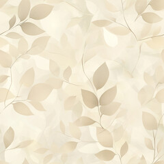 Poster - A seamless pattern of abstract beige leaves on a light background. The delicate and neutral tones are ideal for modern and minimalist designs focused on subtle elegance.