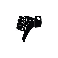 Poster - Thumbs down dislike, hate or thumbs down dislike for social networks, art icon for apps and websites. Bad choice sign. Voting. Disapproval isolated vector icon