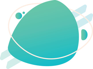 Aufkleber - Abstract turquoise gradient blob with lines and circles floating around it, perfect for a modern and minimalist design