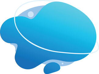 Aufkleber - Blue abstract shape with gradient and white stroke orbiting around, perfect for a modern and minimalist design