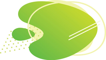 Aufkleber - Abstract modern graphic element with flowing green liquid shape, circles and dots