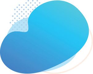 Poster - Blue gradient shape with halftone pattern on white background