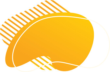 Aufkleber - Abstract yellow shape with lines creating a dynamic composition, perfect for adding a touch of modernism to any design