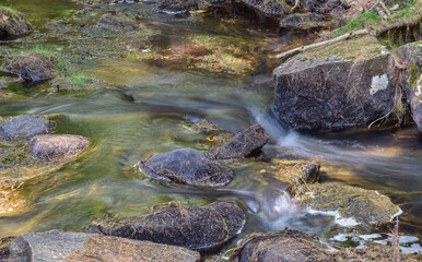 water flowing   in trap falls brook  in early fall