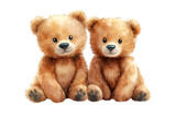two teddy bears isolated on white