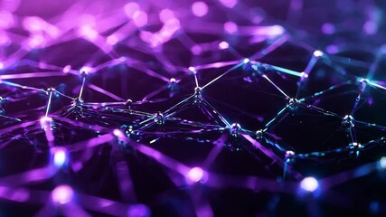 Fototapete - Abstract network out of glass made of holographic liquid crystal on a dark background.