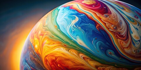 Wall Mural - Abstract painted globe with swirling colors