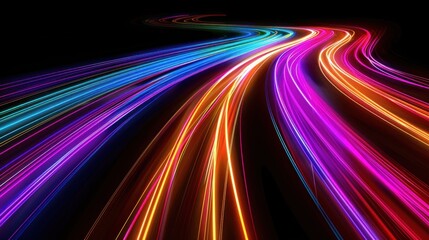 Abstract Neon Light Trails