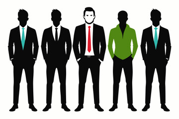 Business people silhouettes. Business men casual