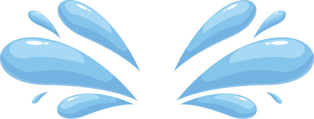 Poster - this cartoon illustration features two symmetrical water splashes forming a shape