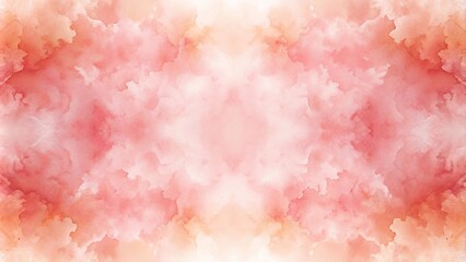 abstract pink peach watercolor background with symmetrical design